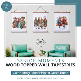 Juego de 3 tapices de pared con madera para moment