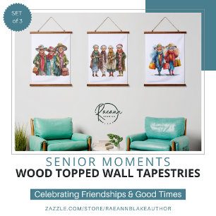Juego de 3 tapices de pared con madera para moment