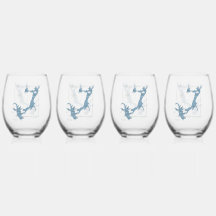 Juego de 4 vasos de vino sin tallo