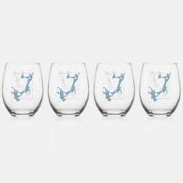 Juego de 4 vasos de vino sin tallo