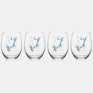 Juego de 4 vasos de vino sin tallo
