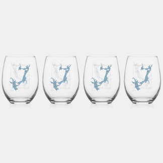 Juego de 4 vasos de vino sin tallo