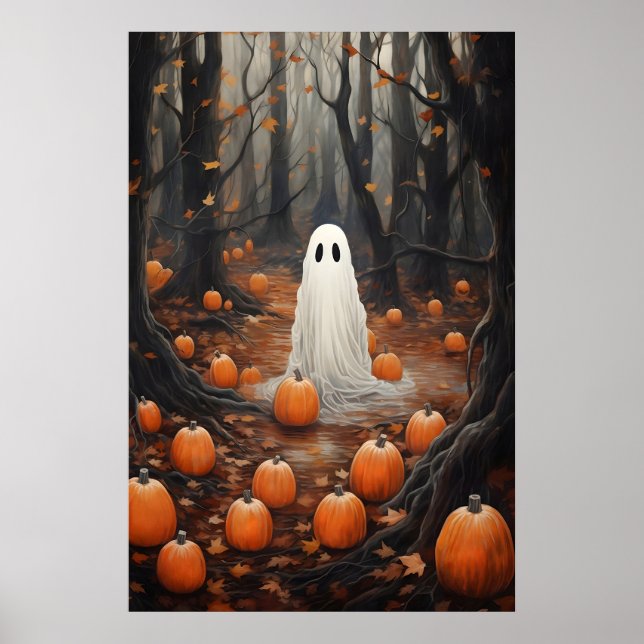 Juego de 6 impresiones de fantasmas de Halloween,  (Frente)