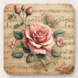 Juego de 6 posavasos de corcho con música vintage 