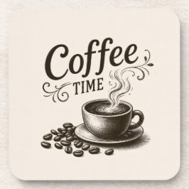 Juego de 6 Posavasos de Corcho para Café Tiempo
