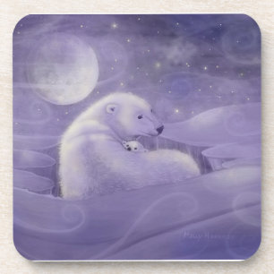 Juego de 6 Posavasos Oso Polar Suave Invierno