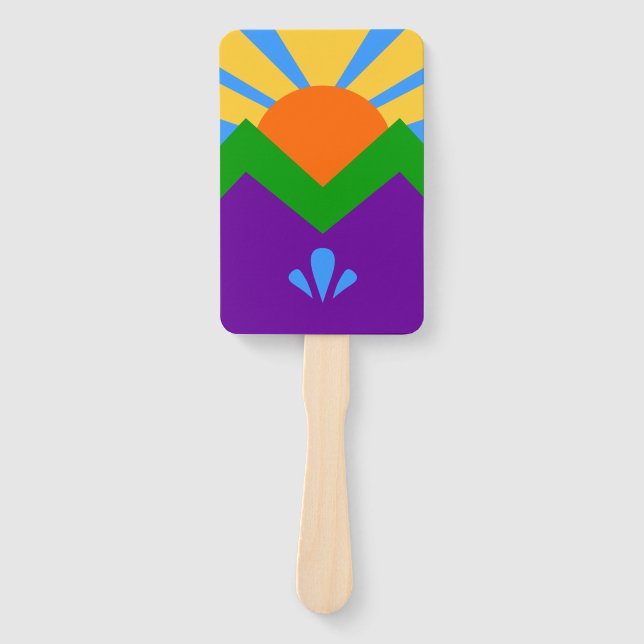 Juego de abanicos con bandera de Manitou Springs,  (Anverso)