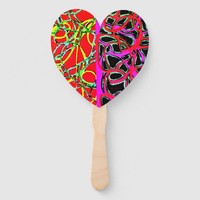 Juego de abanicos de mano en forma de corazón (10  (Anverso)