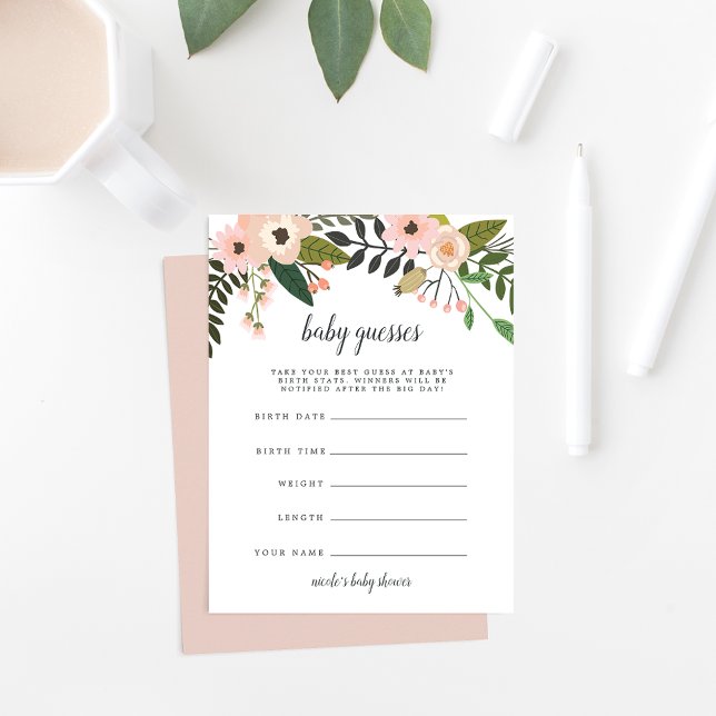 Juego de adivinación de Peach Meadow Baby Shower (Subido por el creador)