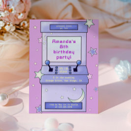 Juego de arcade de retro lindo niños Invitación de