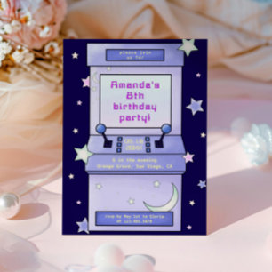 Juego de arcade de retro lindo niños Invitación de