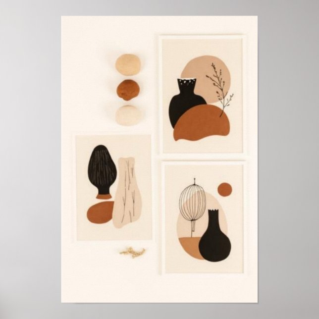 Juego de Arte de Pared de Jarrón Abstracto | Moder (Frente)