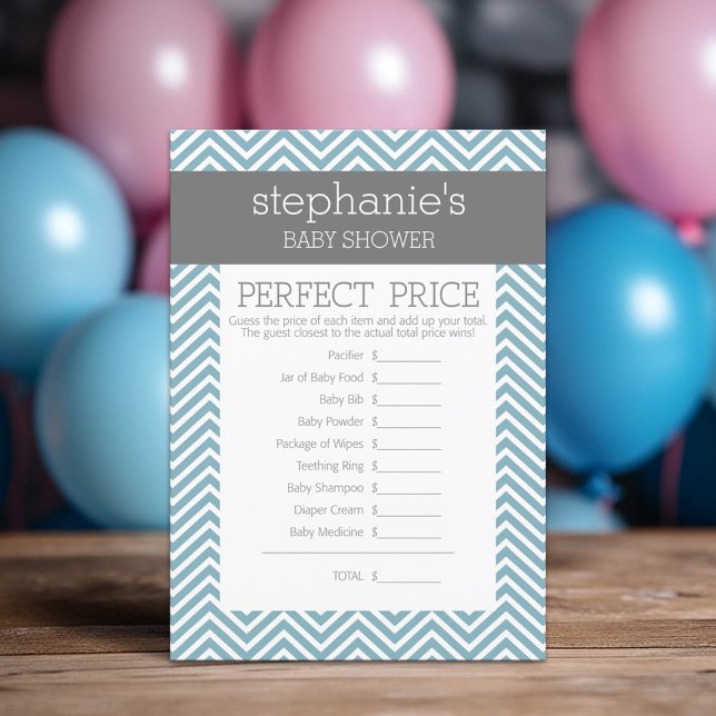 Juego de Baby Shower azul Pastel - Precio perfecto (Custom Shower Game)