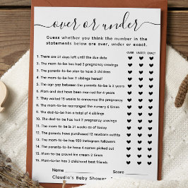Juego de Baby Shower con o sin tarjeta