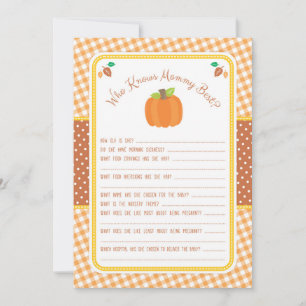 Juego de Baby Shower de calabaza - Quién conoce me