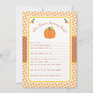 Juego de Baby Shower de calabaza - Quién conoce me