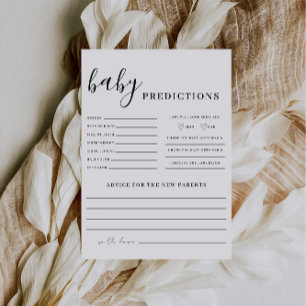 Juego de Baby Shower de la tarjeta de predicción d