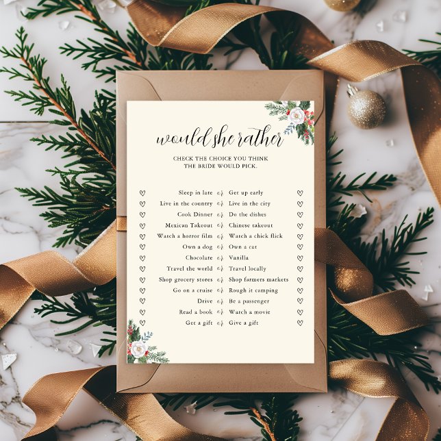 Juego de Baby Shower de Navidad '¿Qué Preferiría E (Subido por el creador)
