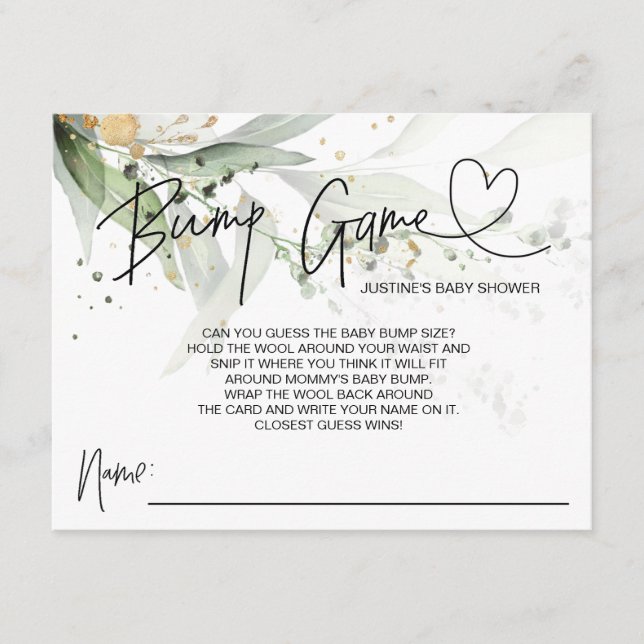 Juego de Baby Shower neutro Bump Adivinar Tarjetas (Anverso)