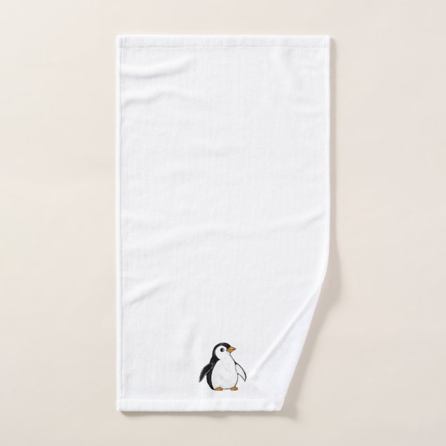 Juego de baño de arte sutil de invierno con pingüi (Toalla de mano)
