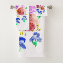 Juego de baño floral en negrita