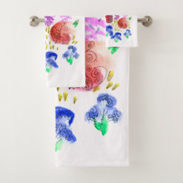 Juego de baño floral en negrita