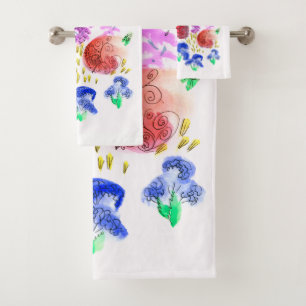 Juego de baño floral en negrita