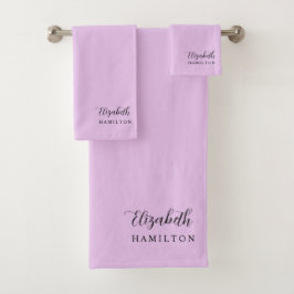 Juego de baño personalizado de lindo pastel lavand