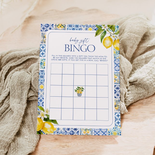 Juego de Bingo Amalfi Coast Lemon Baby Shower Gift (Subido por el creador)