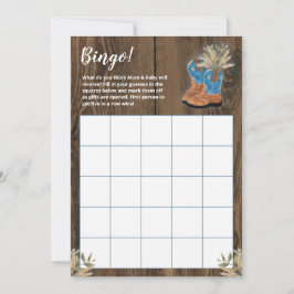 Juego de Bingo Baby Shower de Bootie de Cowboy