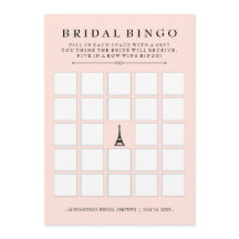 Juego de Bingo Nupcial Paris Elegance para Baby Sh