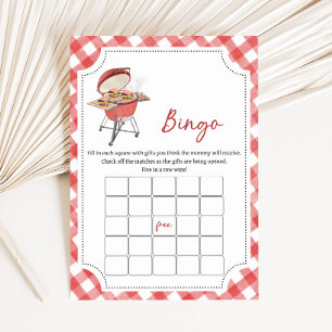 Juego de Bingo para Baby Shower de Hamburguesa Roj