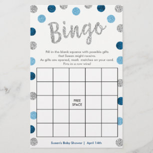 Juego de Bingo-Purse, tarjeta de plata y azul a do