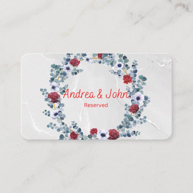 Juego de bodas: Las tarjetas de colocación (Anverso)