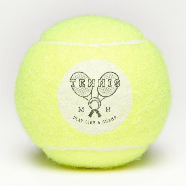 Juego de bolas de TENIS monogramo Personalizado (Anverso)