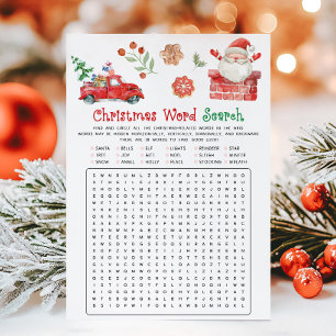 Juego de búsqueda de palabras de Santa Navidad