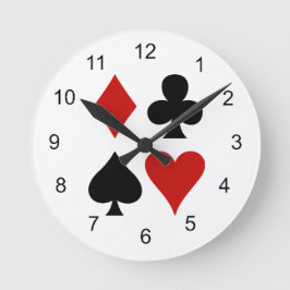 Juego de cartas de juego con reloj de pared de dis