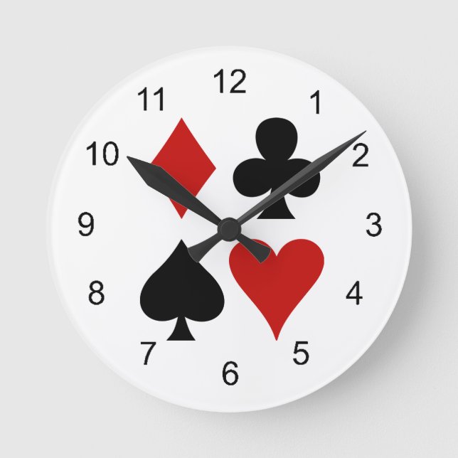 Juego de cartas de juego con reloj de pared de dis (Anverso)