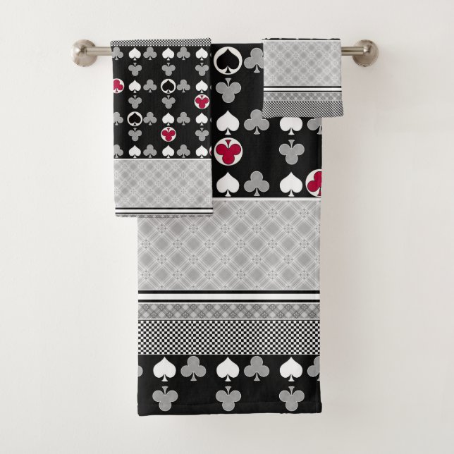 Juego de cartas, póker, tarjetas de mesa, baño roj (In situ)