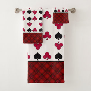 Juego de cartas, póquer, tarjetas de mesa, rojo y
