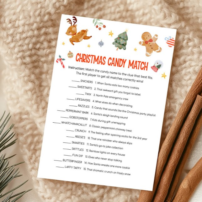 Juego de coincidencia de dulces de Navidad (Christmas Party Games )