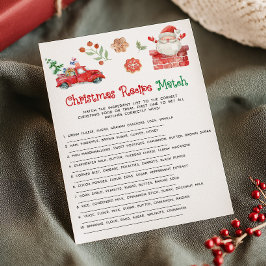 Juego de coincidencia de recetas de Navidad de San