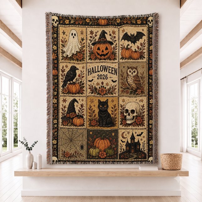 Juego de colcha de patchwork de Halloween Manta te (Subido por el creador)