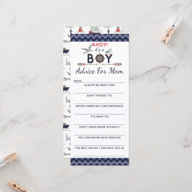 Juego de consejos de Baby Shower Nautical Sailboat (Anverso/Reverso In Situ)