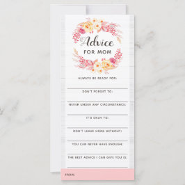 Juego de Consejos para Baby Shower Estilo Rústico