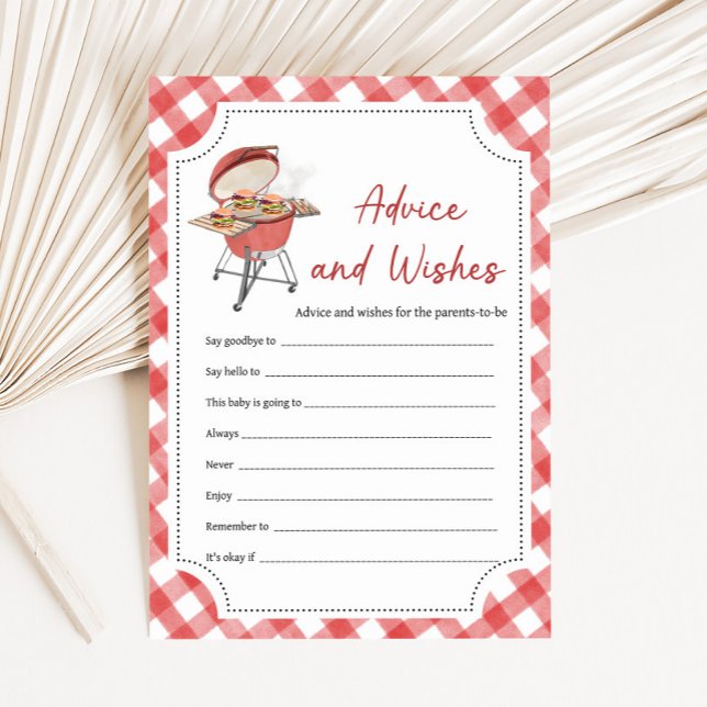 Juego de consejos y deseos para la fiesta de bebé  (Burger BBQ Baby Shower Game)