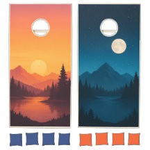 Juego de Cornhole de Lake Mountain Day & Night