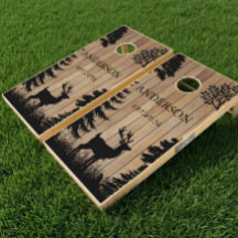 Juego de Cornhole de Madera Monogramado Bosque Cie