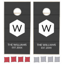 Juego de Cornhole Personalizado en Blanco y Negro