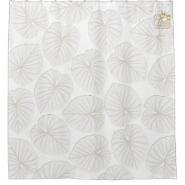 Juego de cortina de ducha de diseño blanco de hoja